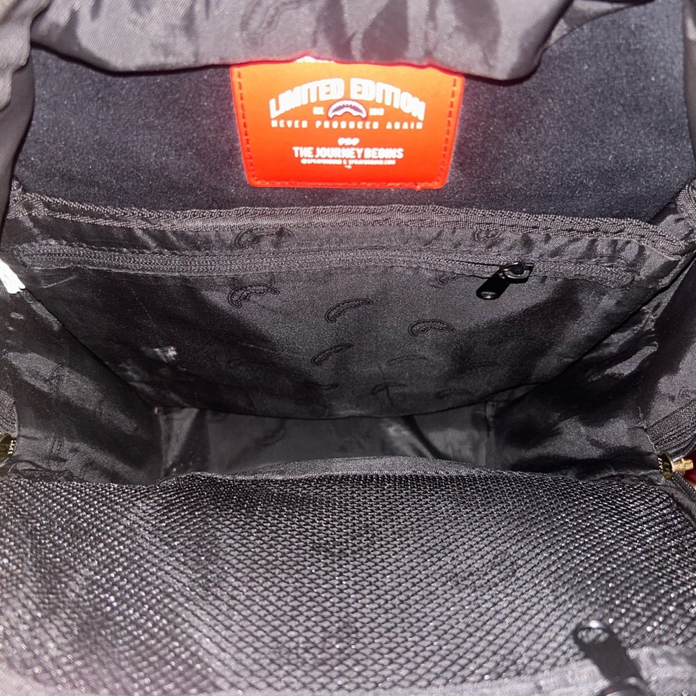 Sprayground Brown Checkered Shark Backpack - Picture 4 of 6